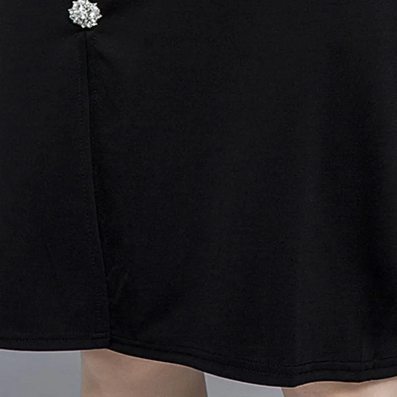 

Elegant Woman 2pcs Suit Ruffles Blouse Pencil Skirt Set for Office Lady Summer New White Black Suits Set Woman