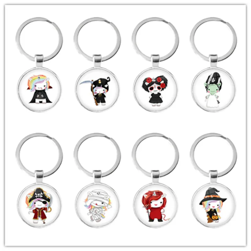 Милый брелок для ключей на Хэллоуин в виде единорога косплея детские школьные