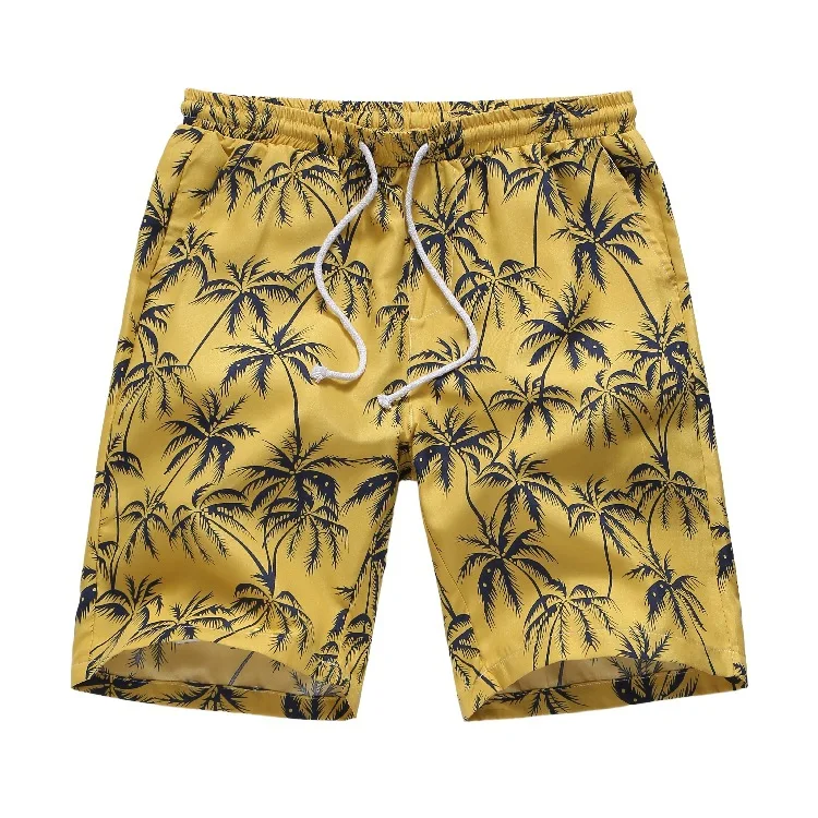 

Summer New Men Casual Shorts Hawaiian Beach Shorts Fashion Printing Mid-waist Drawstring Elastic Waist Shorts Men Board Shorts