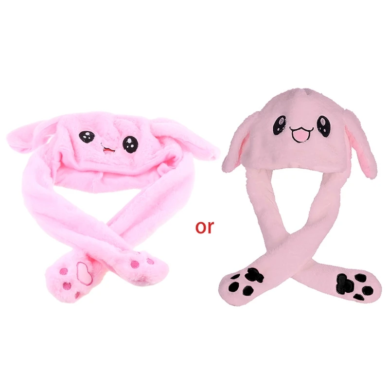 

Rabbit Cute Animal Hat Plush Hat is Very Interesting That The Ear Can Move Plush Toy Gift DXAD