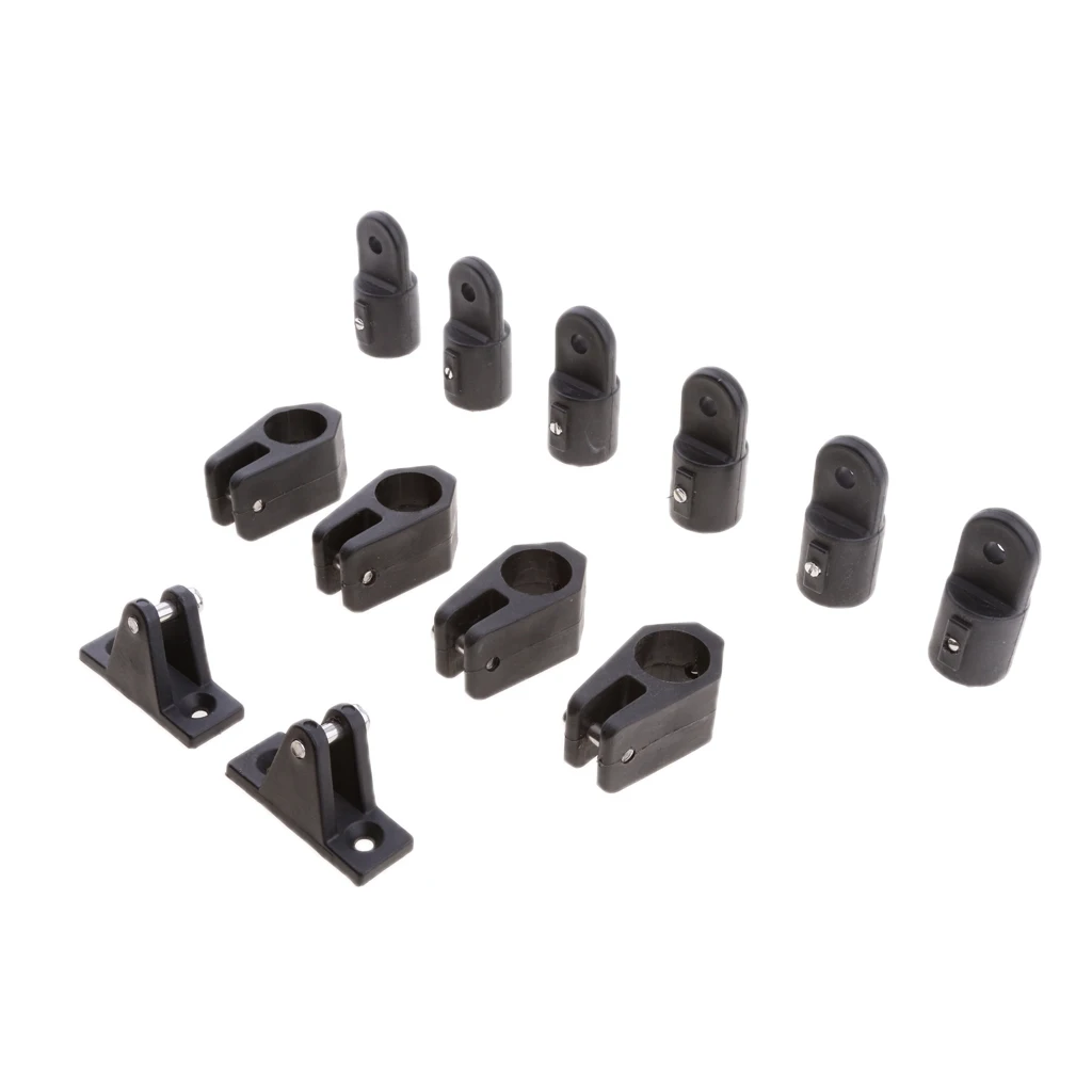 

Pack of 12 Black Boat Nylon Fittings Hardware Set 7/8" for 3 Bow Bimini Top