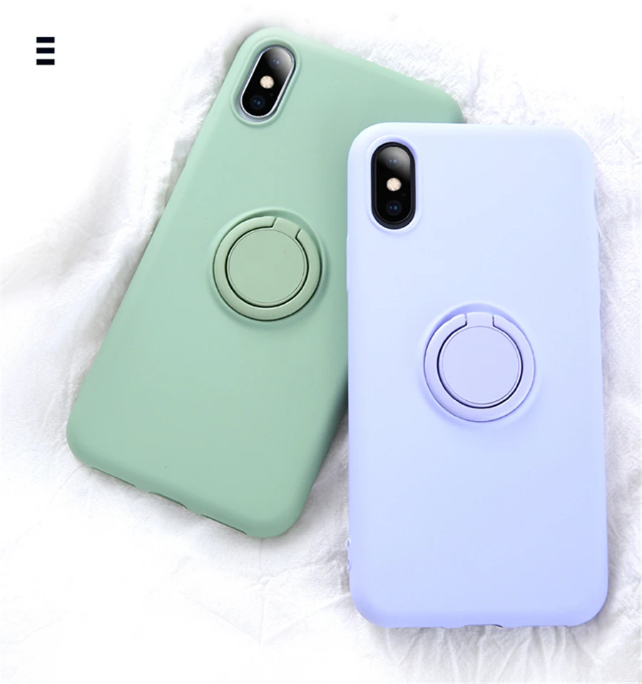 Магнитный держатель кольца для телефона для iPhone XS MAX XR X 8 7 6 6S Plus тонкие Чехлы вращение на 360 градусов Автомобильный держатель Крышка