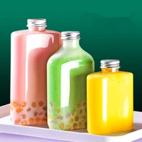 10 sets creative plastic cup pet disposable bubble tea cup packaging yogurt milk tea ice coffee juice bottle clear cup with lid