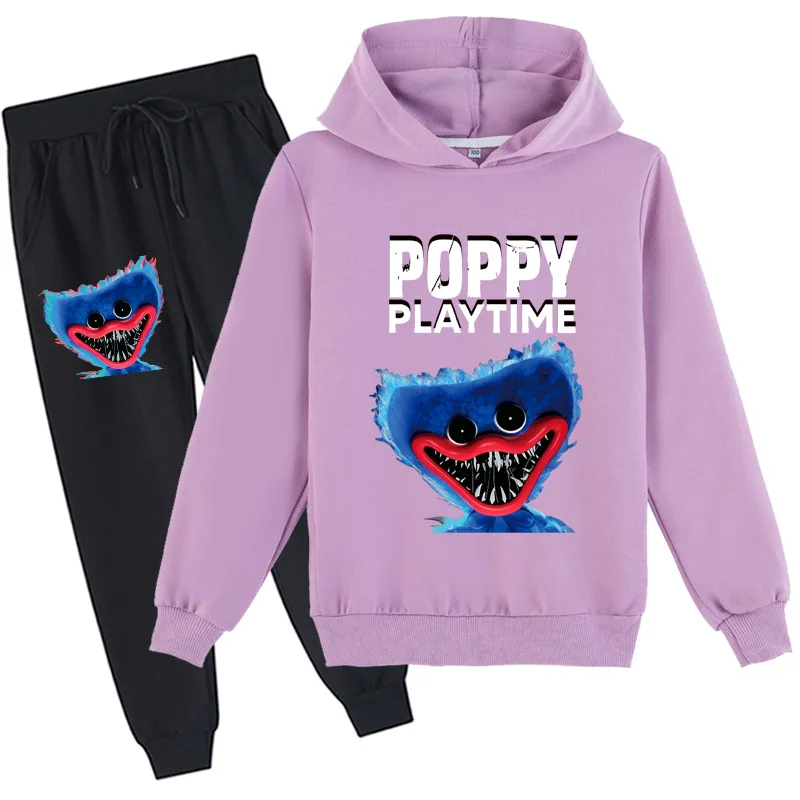 

Kids Huggy Wuggy Hoodie Sweatpants 2pcs Sets Boys Fashion Horror Poppy Playtime Hoodie Toddler Girls Sweatshirt LongPants Suits