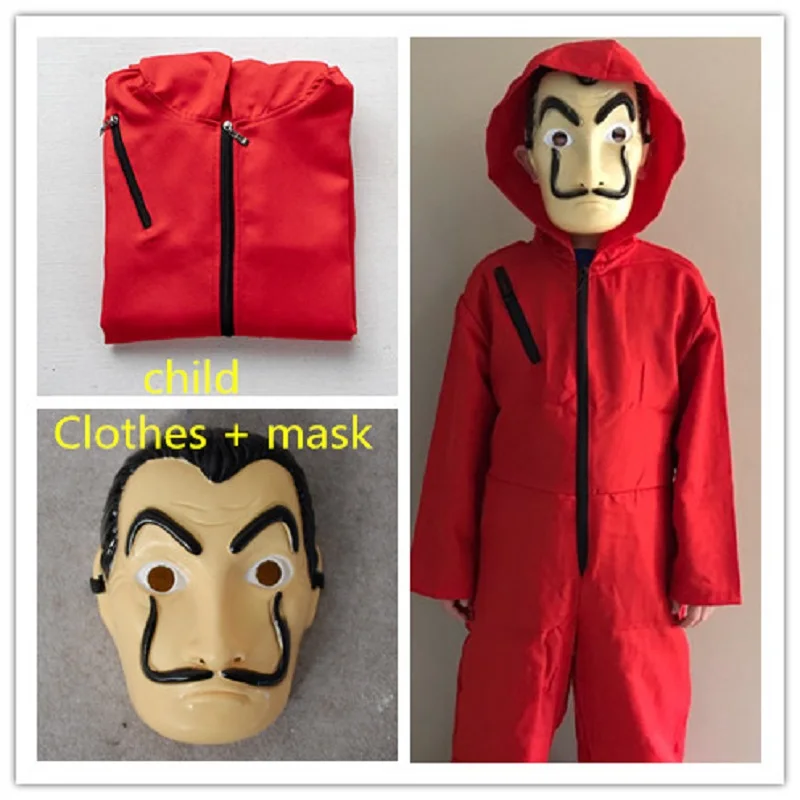 Костюм из сериала бумажный дом с лицевой маской Сальвадора Дали| |