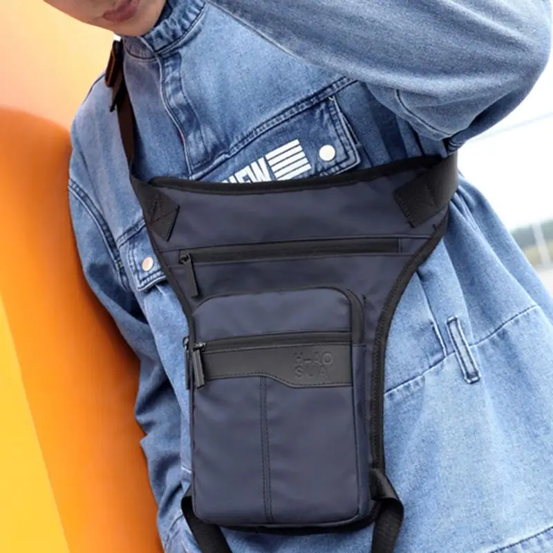 THINKTHENDO Men Nylon Motorcycle Hip Belt Waist Fanny Pack Riding Travel Shoulder Messenger Crossbody Bags Thigh Drop Leg Bag | Багаж и