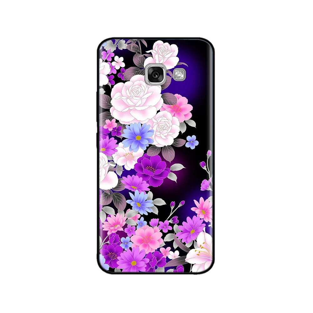 For Samsung Galaxy A3 2017 Case Silicon Soft Black Case FOR Samsung A7 A5 A3 2017 Case Cute Printed TPU Bumper Phone Cover