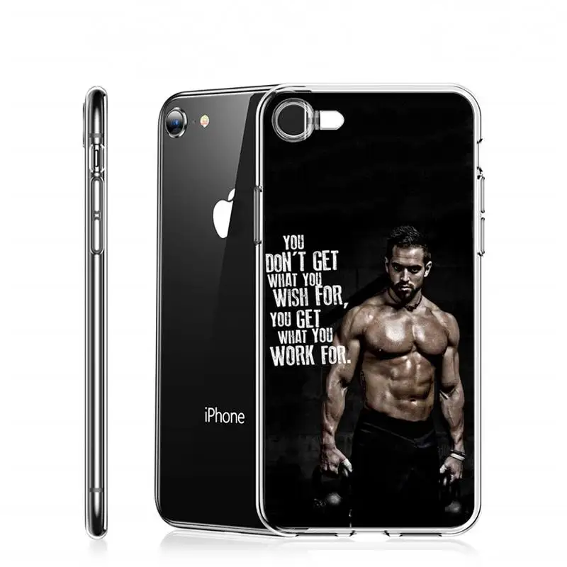 

fitness BodyBuilding motivation man Phone Case Transparent for iPhone Samsung A S 11 12 6 7 8 9 10 20 Pro X XS Max XR Plus lite