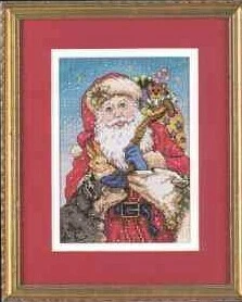 

MM Top Quality Lovely Cute Counted Cross Stitch Kit Father Christmas Santa and Gift Xmas DIM 08629