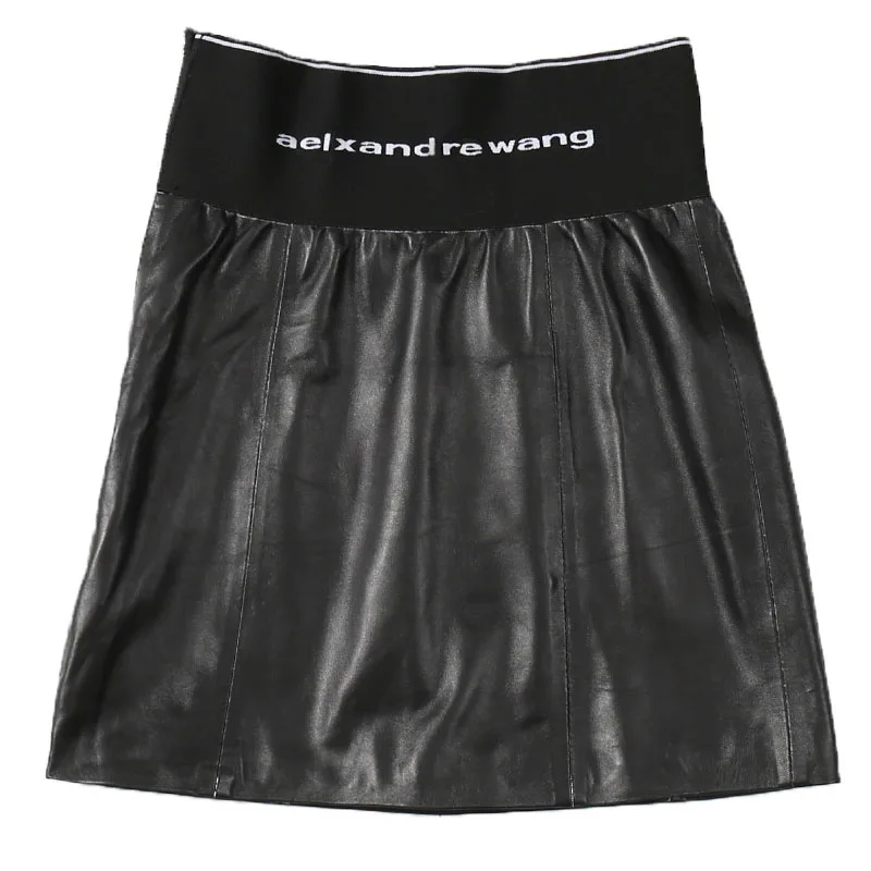 

Новая весенняя юбка из натуральной кожи 2020 с эластичным поясом из натуральной кожи для всех женщин и облегающая юбка из овечьей кожи