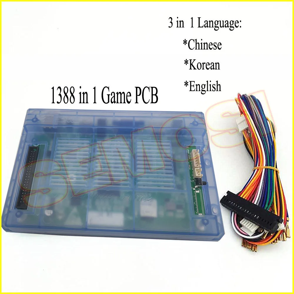 1388 pcb w cables 1660 в 1 игровая коробка 9 PCB 2600 с кабелями Pandora аркадный шкаф с 3 в 1 языком-китайский, английский, корейский для аркадной консоли - Цвет: 1388 pcb w cables