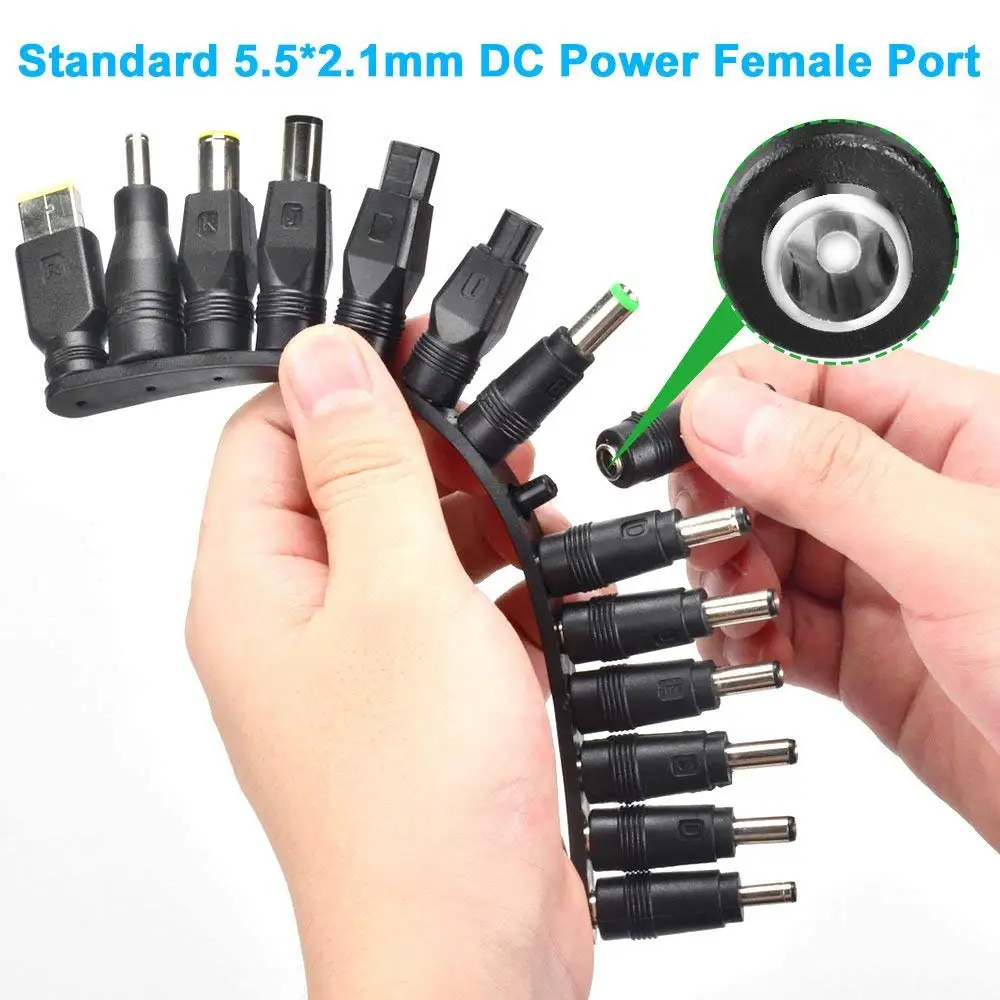 laptop dc power adapter kits 38 pcs universal 5 5 x 2 1 mm dc ac tips connector for lenovo thinkpad power supply plug jack sets free global shipping