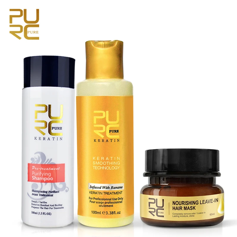 Шампунь с кератиновым вкусом и банановым кератиновая маска для выпрямления
