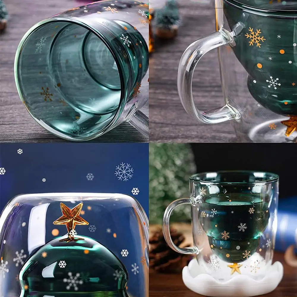 Стеклянная Изолированная кружка для эспрессо с двойными стенками чашка чая