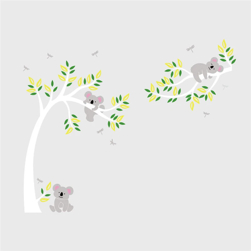 

Koala Wall Stickers for Kids Rooms Cartoon Animal Self-adhesive Decals Living Room Bedroom Decoration Boy Girl Children Poster