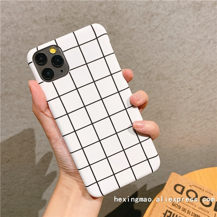 Модный черно белый клетчатый чехол для телефона iphone 11promax XS Max X XR 8 7 6 S PlusCover чехлы