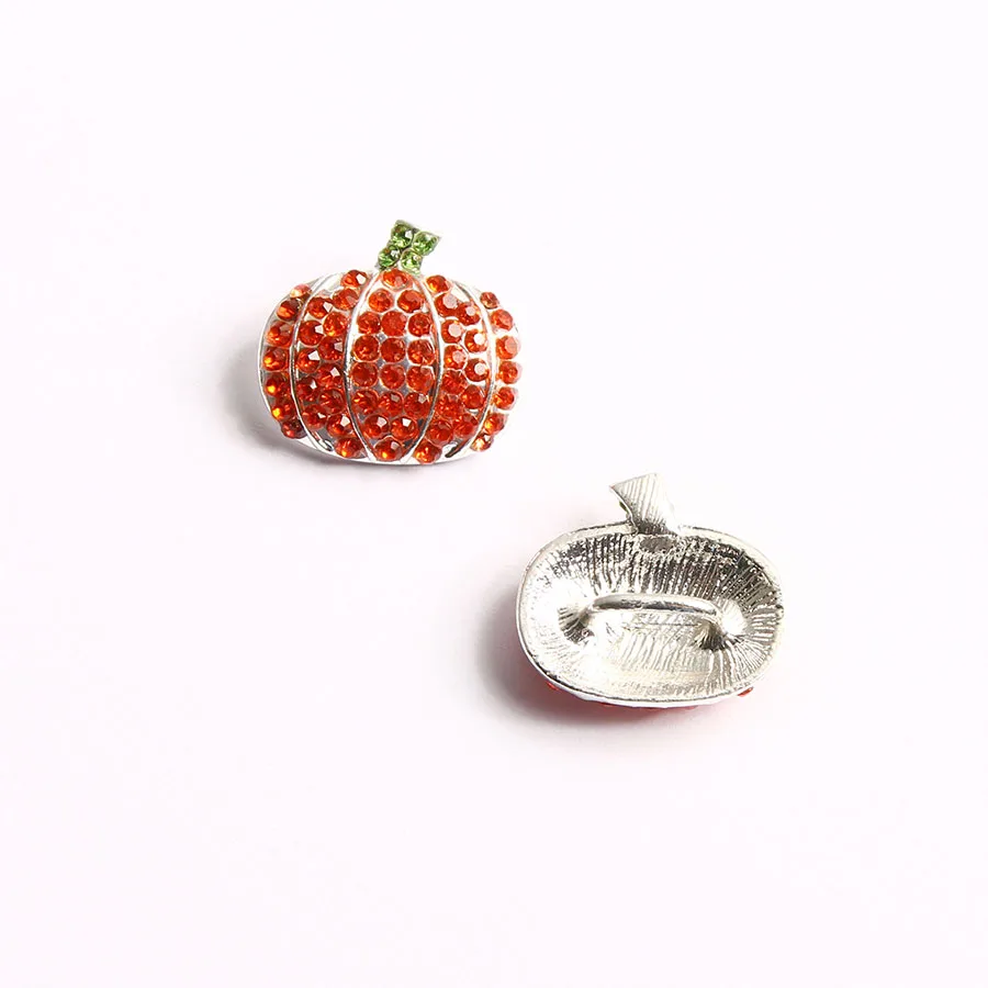 2pieces pumpkin 19~ 31 мм Стразы для праздников, Хэллоуина, Рождества, пуговицы с плоским основанием и ползунок, украшение для рукоделия, бант для волос, цветок, 2 шт - Цвет: 2pieces pumpkin