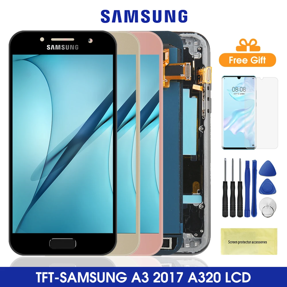 A320 Display For Samsung Galaxy A3 2017 Lcd Touch Screen Digitizer Assembly A320F A320Y A320M | Мобильные телефоны и