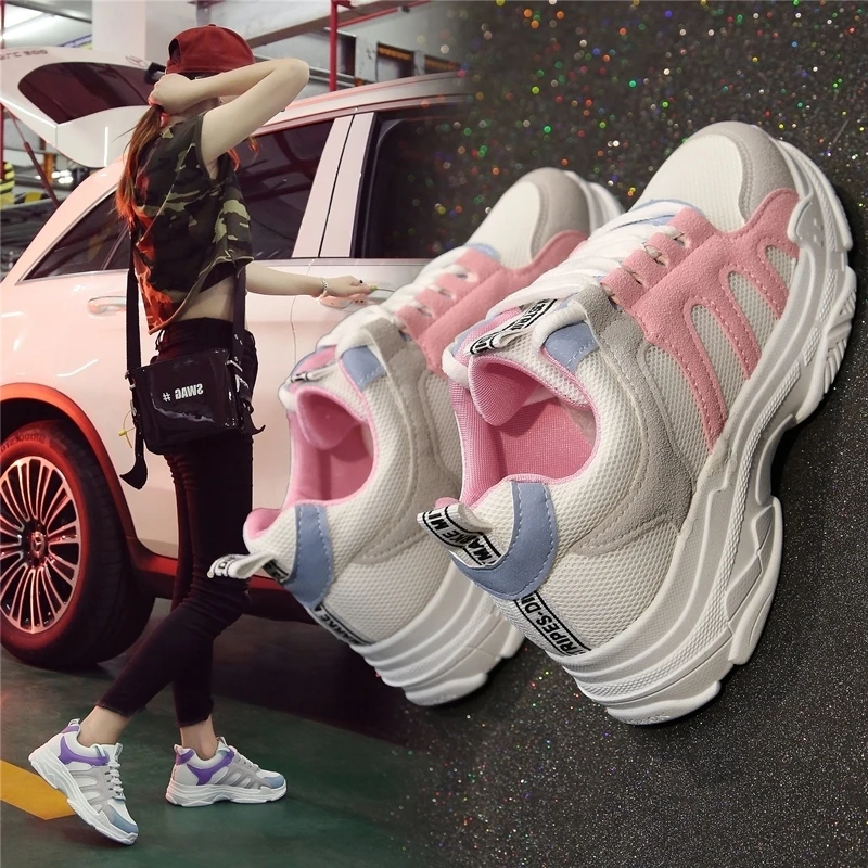 Женские модные детские кроссовки удобные сетчатые дышащие Нескользящие