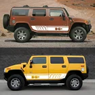 2 шт., автомобильные длинные боковые наклейки на юбку, автомобильные виниловые наклейки, наклейки для Hummer H1 H2 GMT H2H H2 SUT H3 H3T HEV, автомобильные аксессуары