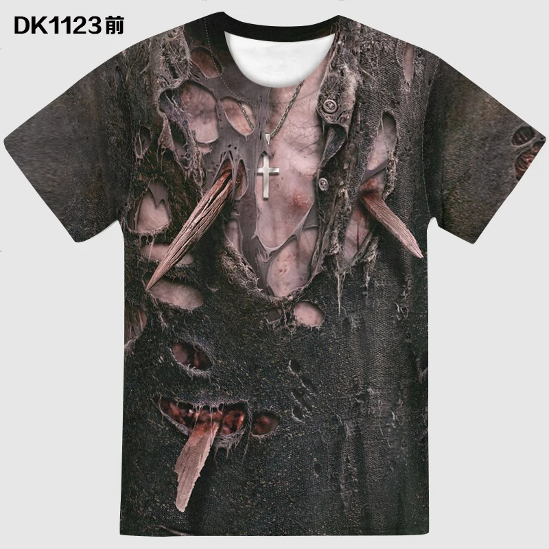 Летняя 3D печать модная мужская и женская одежда для Хэллоуина страшная Мужская