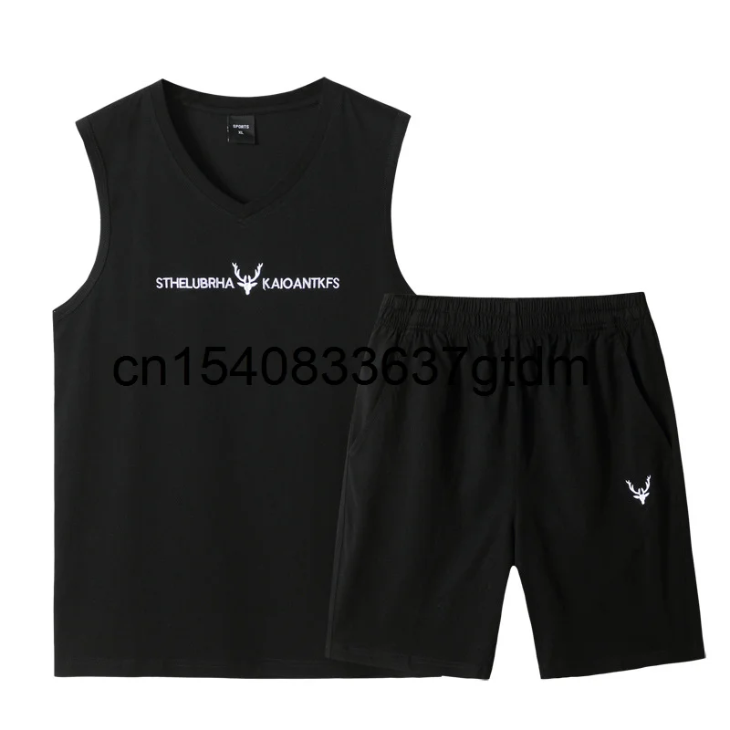 

Summer 2021 new men's Plus Size sports suit men's fat vest suit
