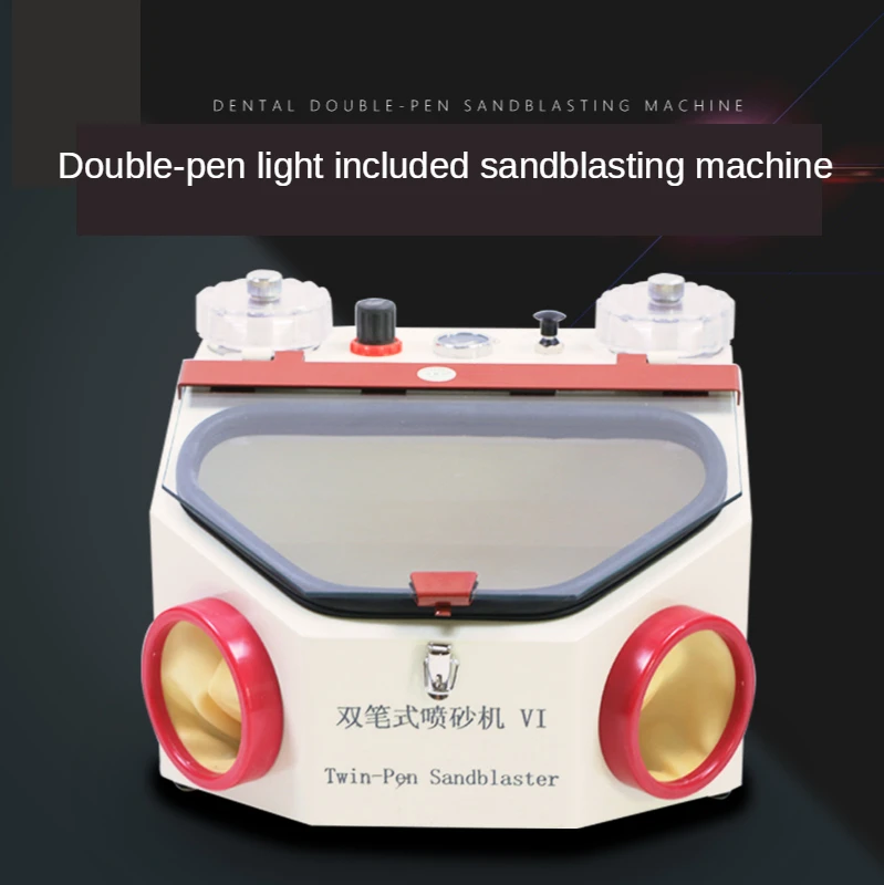 

Electric Twin-Pen Blasting Unit Dental Lab Dual-pen Metal Sandblast Machine Sand Blasting Machine Sandblaster Pens 110V/ 220V