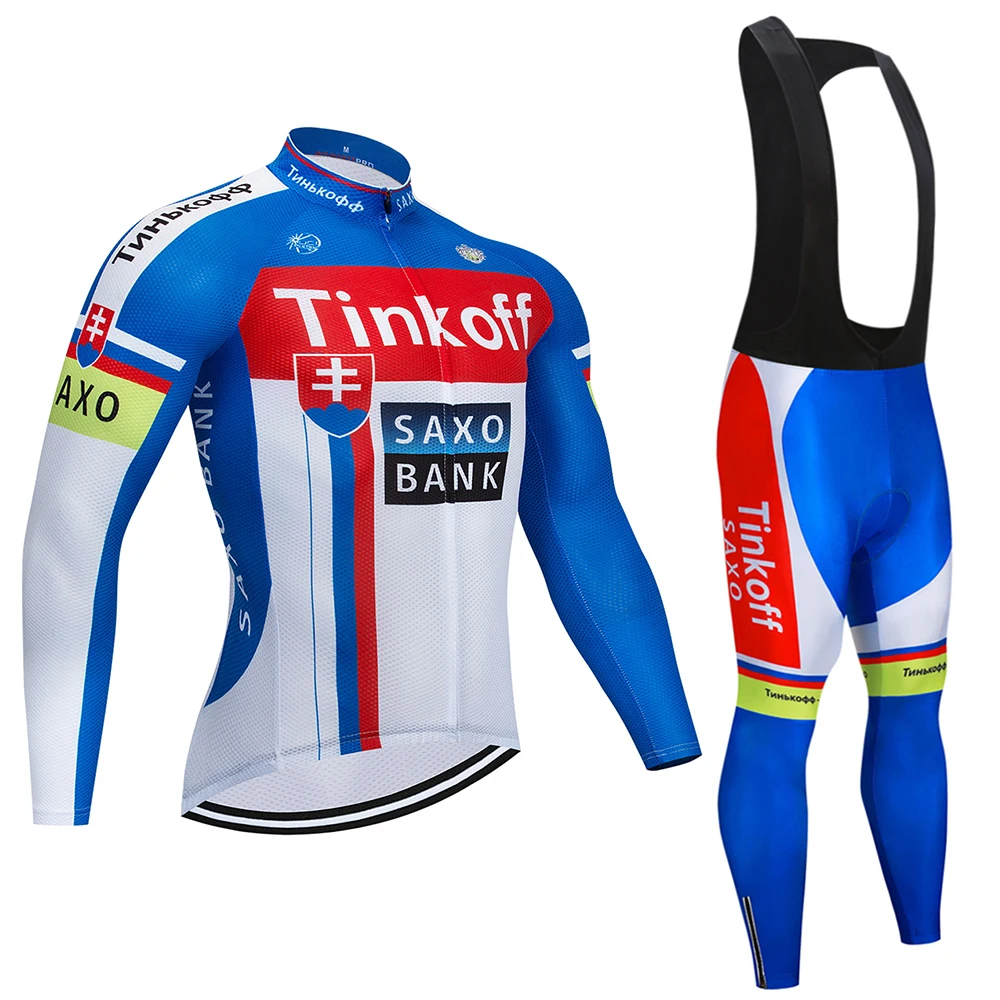 2019 Tinkoff Команда с длинным рукавом Велоспорт Джерси набор комбинезон ropa ciclismo