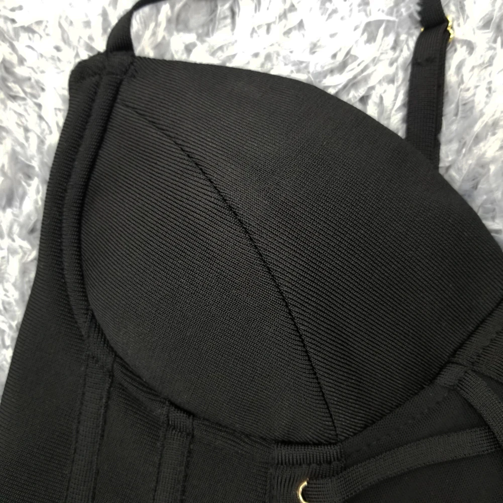 

Sexy suspender dress chest straps chest pad gathers show body curve bandage bag hip birthday little dress short