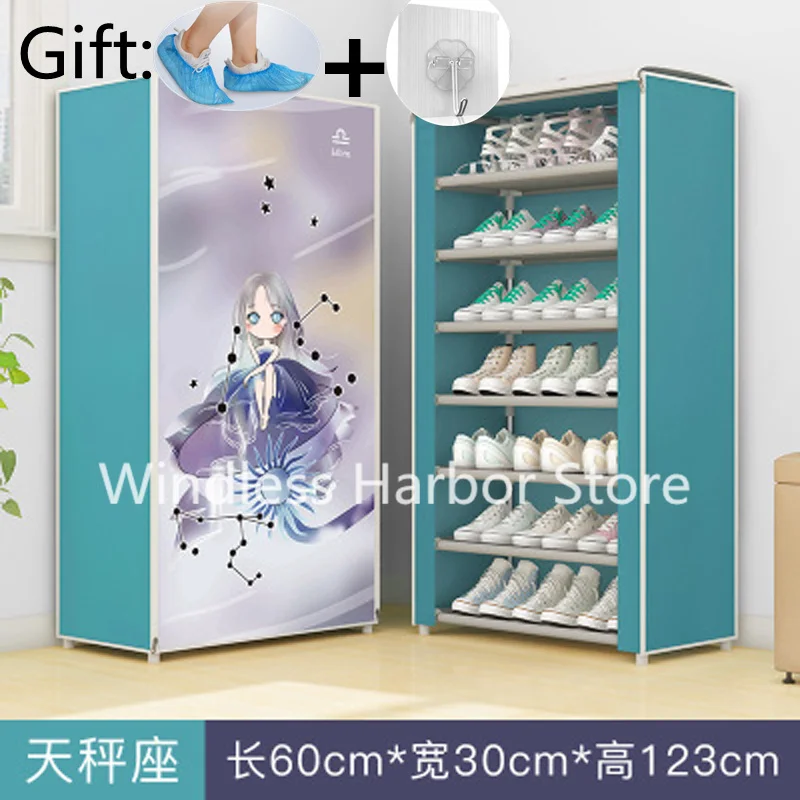 

Простая напольная стойка для обуви, 12 созвездий, нетканое полотно, домашний обувной шкаф, общежитие, пыленепроницаемый и стандартный