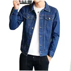 Мужские джинсовые куртки, светло-голубые джинсовые куртки, пальто высокого качества, мужские хлопковые приталенные джинсовые пальто, мужская повседневная модная джинсовая куртка