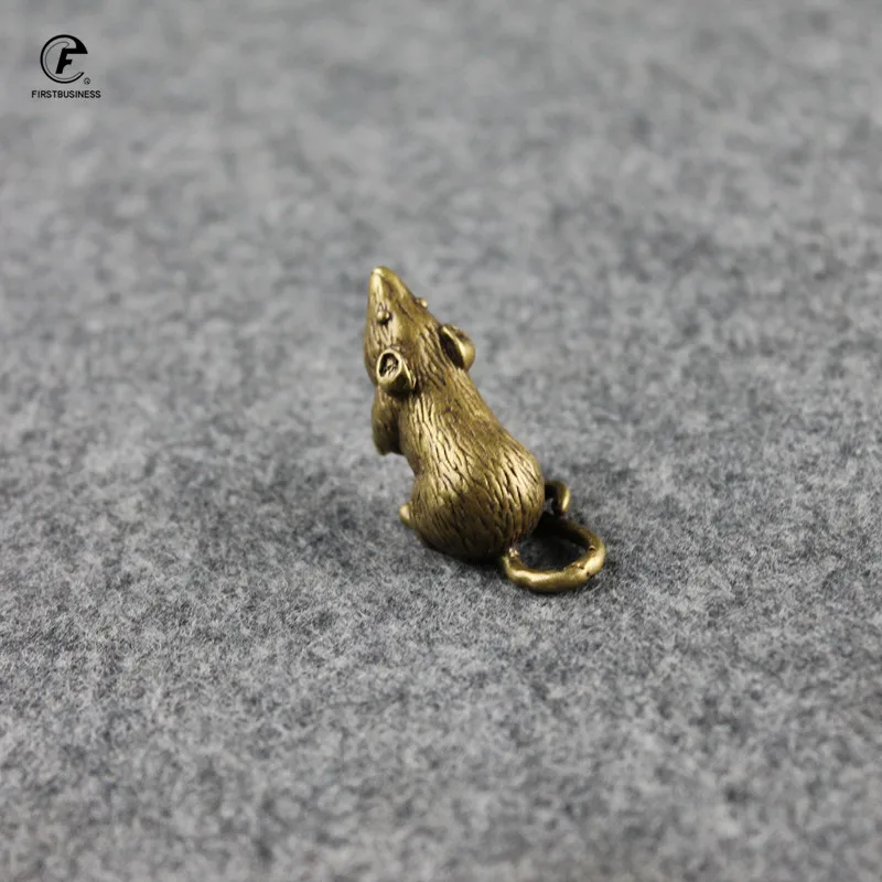 Новый Античный Зодиак из латуни статуя крысы персика украшения винтажная медная
