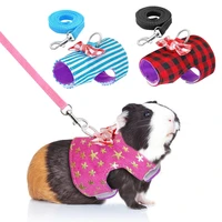 soft pet rabbit harness vest and leash set for ferret guinea pig bunny hamster puppy bowknot chest strap harness pet supplies
