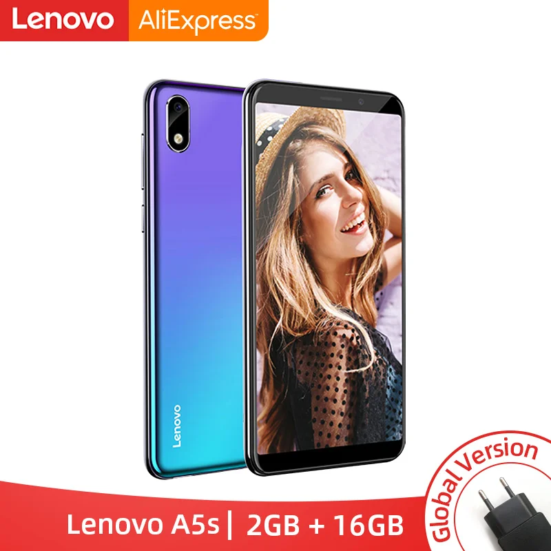 Global Version Lenovo A5S A5 S MTK6761 Quad core 5.45 inch Smartphone 2GB 16GB ROM Android P Face ID 4G Cellphone