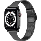 Ремешок Миланская петля для Apple Watch Band 44 мм 40 мм 6 Se 5 4, браслет из нержавеющей стали для наручных часов Iwatch Series 42 мм 38 мм 3 2