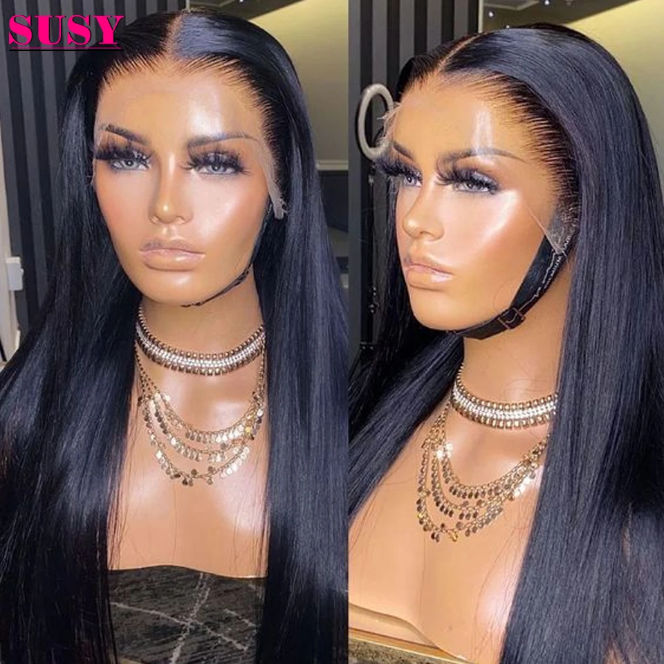 

HD Transparent Bone Straight 13x4 Lace Frontal Closure Wig 30 Inch Lace Front Wig Brazilian Lace Front Human Hair Wigs For Women