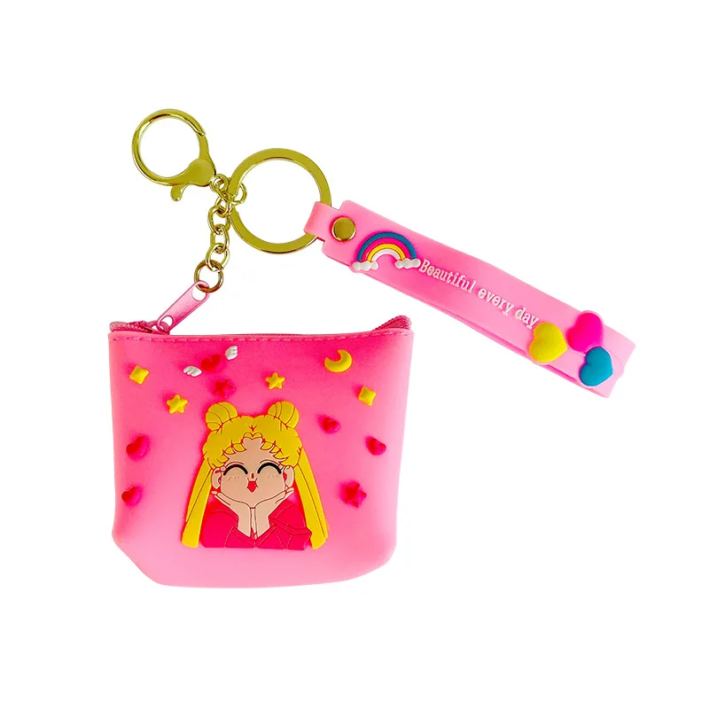 

Kawaii Cartoon Lovely Silicone Cartoon Sailor Moon Wallet Versatile Sailor Moon Bear Key Chain Bag Decoration Birthday Gifts