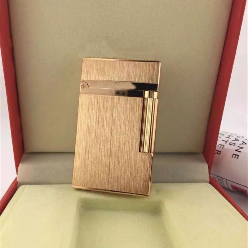 014 Rose gold Сигаретная газовая зажигалка высокого качества зажигалки для сигар многоразовые курительные инструменты пинг звук китайская краска золото серебро - Цвет: 014 Rose gold