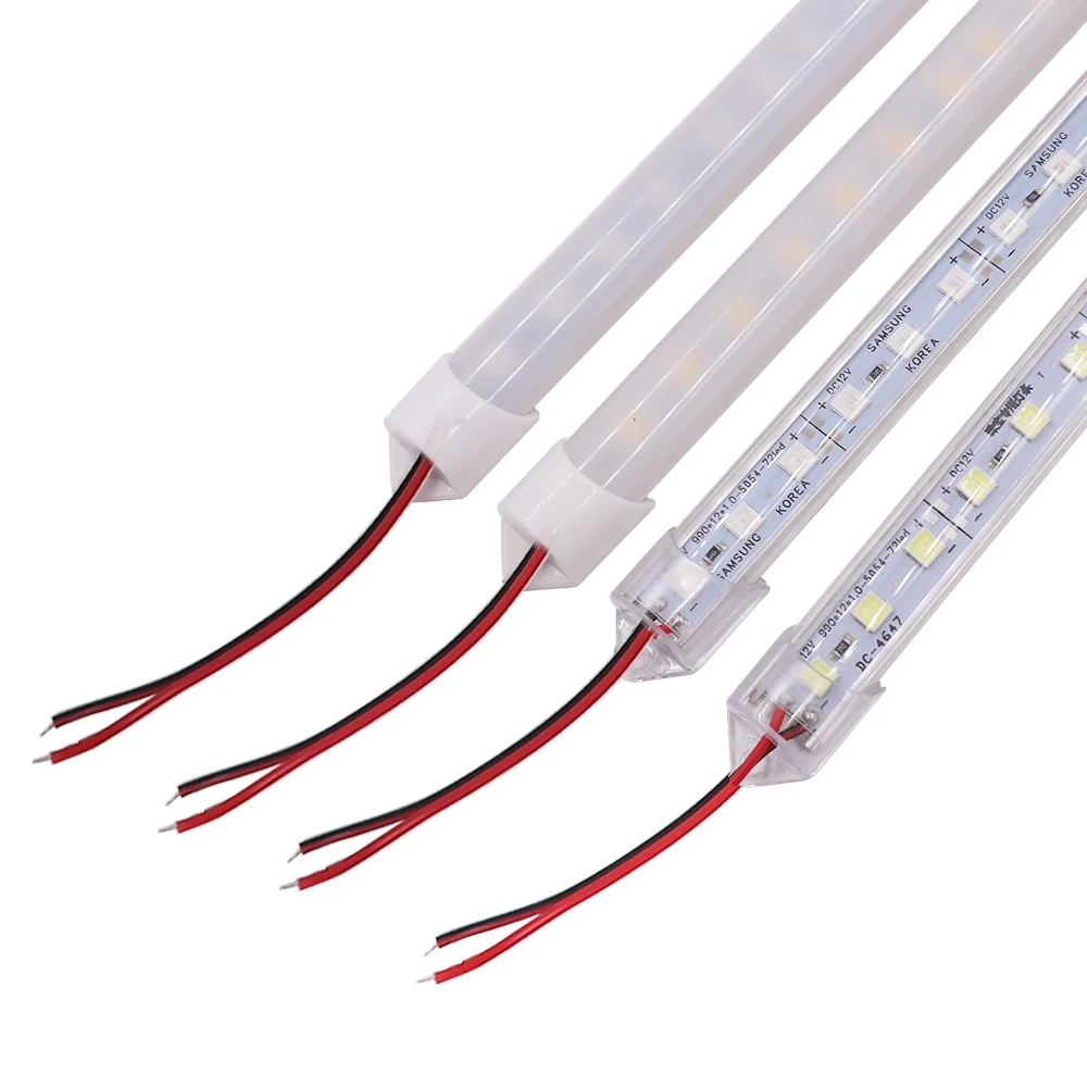 5/10/20/50 шт светодиодный свет бар светодиодный полосы 12V 5054 SMD алюминиевый профиль для кухни освещение 25 см 50 см 100 см жесткий супер яркий свет