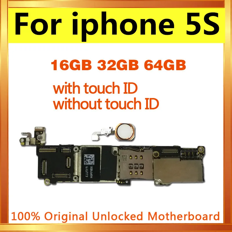 100% оригинальная разблокированная материнская плата для iphone 5S без Touch ID/с ID