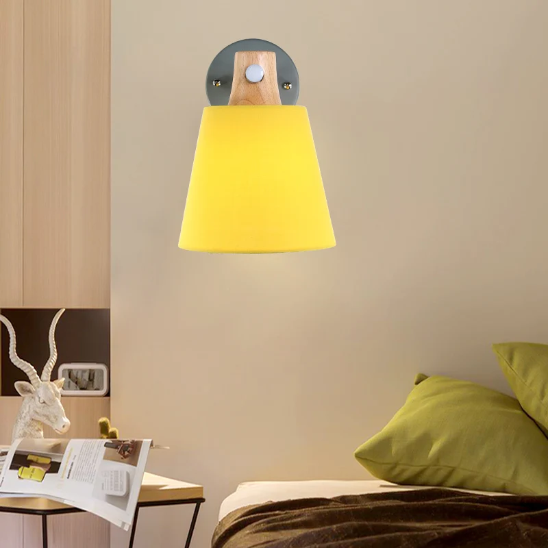 

Nordic wall lamp bedside lamp bedroom modern living room aisle stairs simple iron belt wall lamp LED light