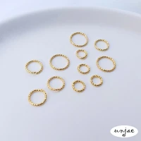 custom color preserving copper gold twist open ring 14k light gold thread closed ring diy jewelry connecting ring accessories