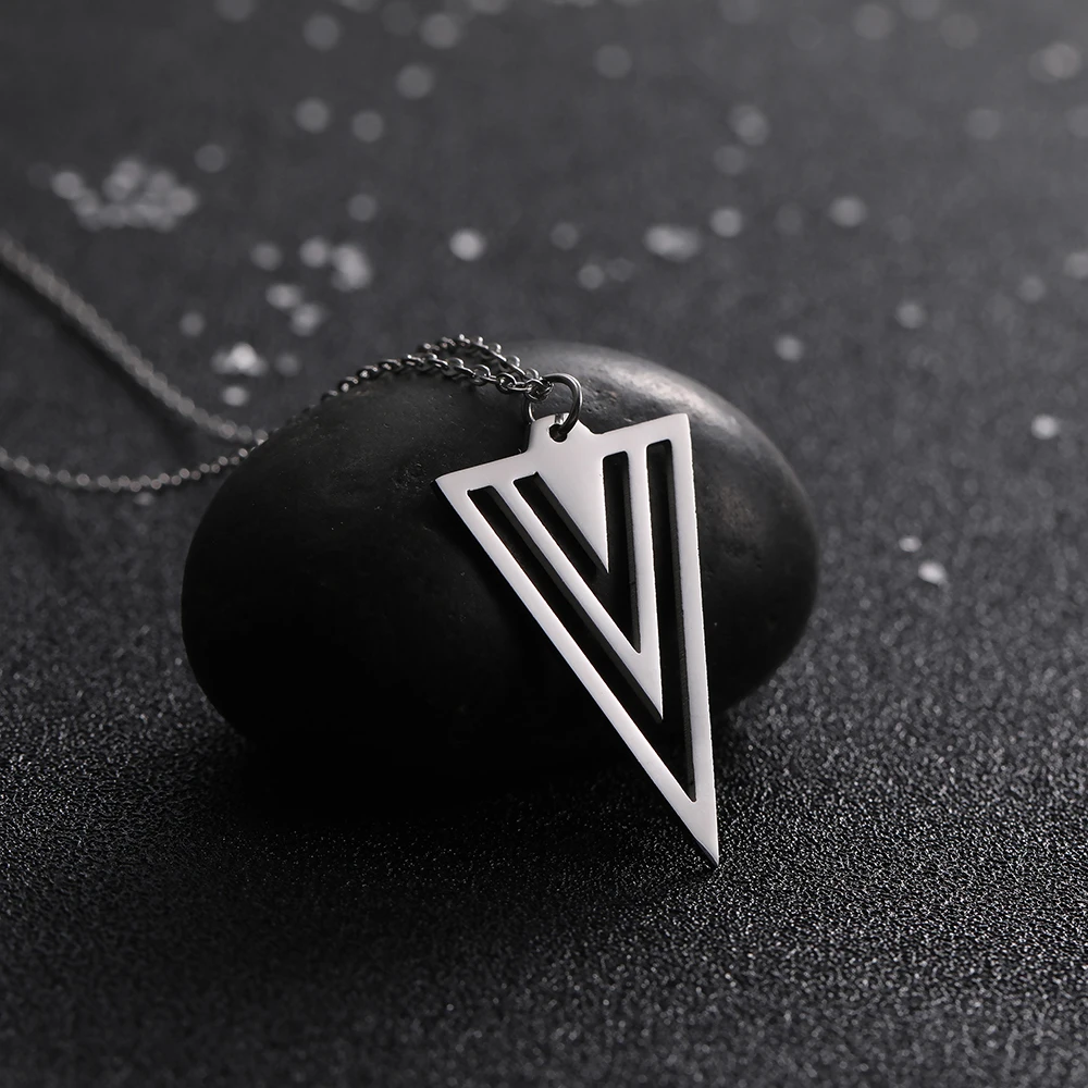 Skyrim классический треугольный геометрический кулон ожерелье из нержавеющей
