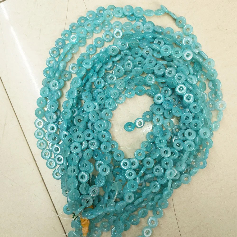 Женское кольцо из бисера с синим кристаллом 10 мм|Бусины| |