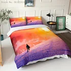 Комплект постельного белья для катания на лыжах и мальчиков, с мультяшным принтом