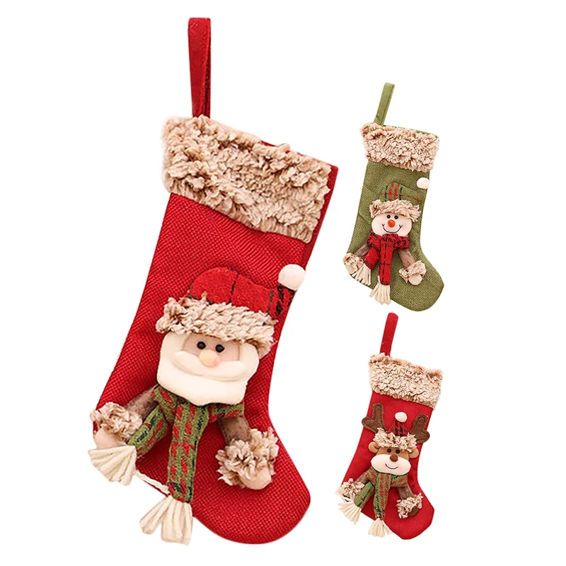 

Christmas Stocking Santa Claus Candy Sock Gift Bag Xmas Tree Hanging Decor Bag