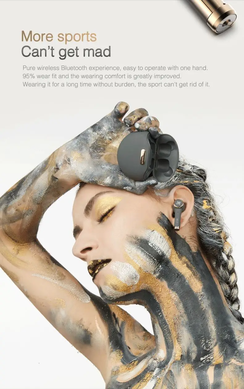 AUGLAMOUR AT-1 Bluetooth 5,0 TWS беспроводные наушники Blutooth с шумоподавлением водонепроницаемые спортивные наушники-вкладыши
