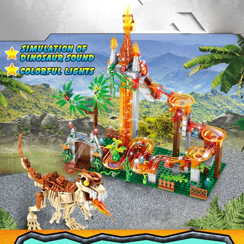 Mailackers мир динозавров юрского периода идеи мраморный путь кирпичи Электрический