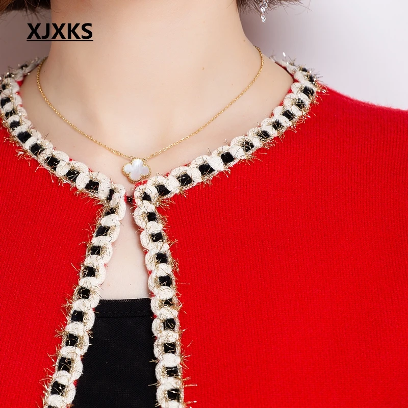 Свитер XJXKS осеннее пальто новый вязаный женский кардиган свободная уличная