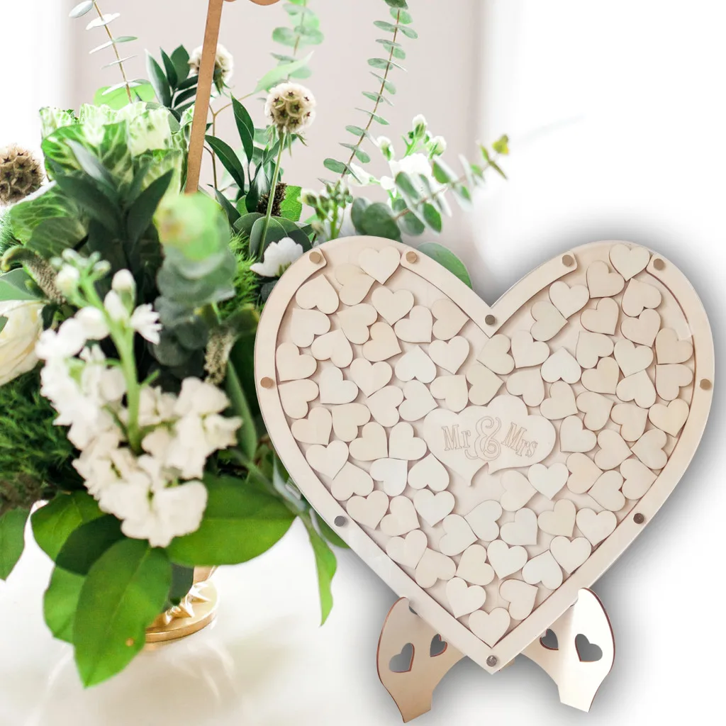 

Romantic Wedding Supplies Big Love Sign Desk Wooden Wedding Party Signature Table Decoration Crafts